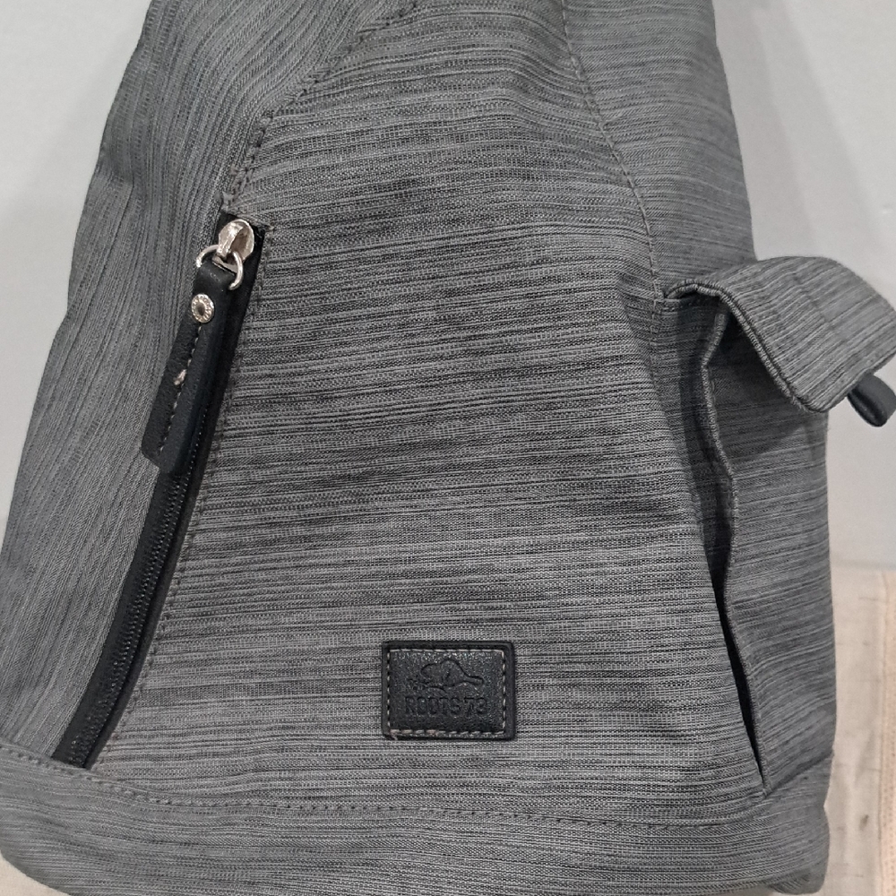 Roots Gray Backpack with Structured Design
